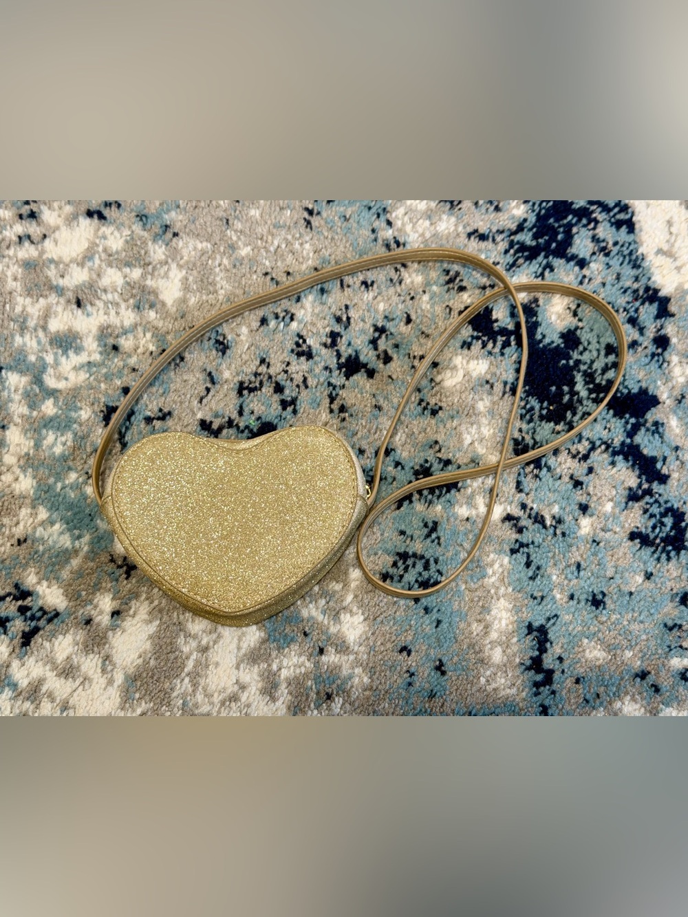 Kids Gold Glitter Heart Crossbody Bag